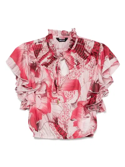 JUST CAVALLI FLORAL-PRINT CHIFFON BLOUSE