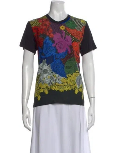 Pre-owned Just Cavalli Floral Print Crew Neck T-shirt In Multi
