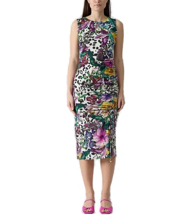 Just Cavalli Floral Print Dress In Multi