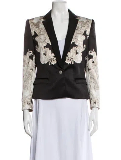 Pre-owned Just Cavalli Floral Print Evening Jacket In Black