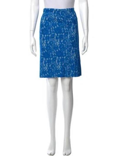 Pre-owned Just Cavalli Floral Print Knee-length Skirt In Blue
