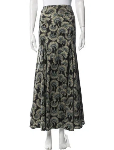 Pre-owned Just Cavalli Floral Print Long Skirt In Blue
