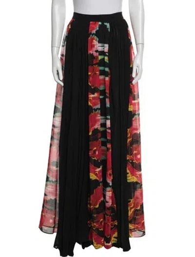 Pre-owned Just Cavalli Floral Print Long Skirt W/ Tags In Black