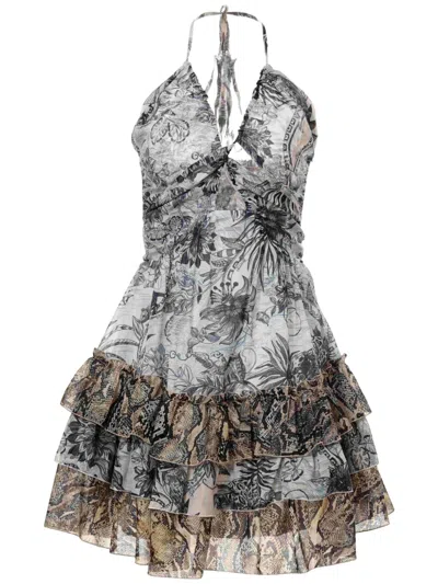 JUST CAVALLI FLORAL-PRINT MINI DRESS