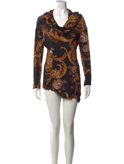 Pre-owned Just Cavalli Floral Print Mini Dress In Black