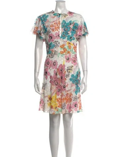 Pre-owned Just Cavalli Floral Print Mini Dress In Black