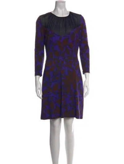 Pre-owned Just Cavalli Floral Print Mini Dress In Blue