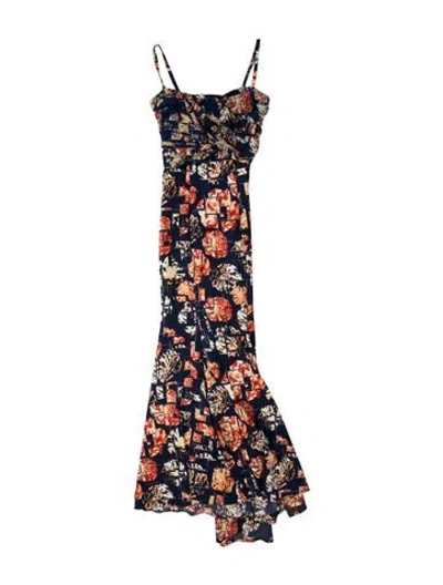 Pre-owned Just Cavalli Floral Print Mini Dress In Blue