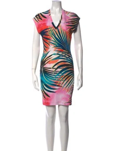Pre-owned Just Cavalli Floral Print Mini Dress In Brown