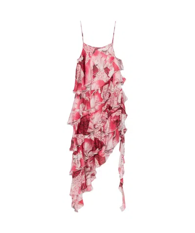 Just Cavalli Floral-print Mini Dress In Pink