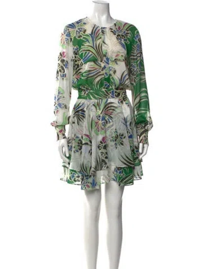 Pre-owned Just Cavalli Floral Print Mini Dress In White