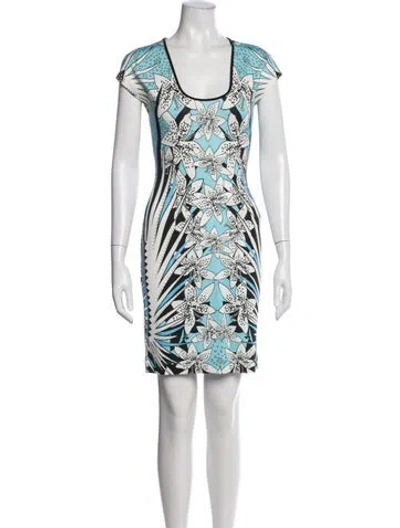 Pre-owned Just Cavalli Floral Print Mini Dress In White