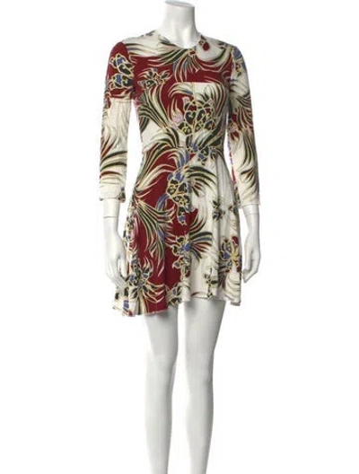 Pre-owned Just Cavalli Floral Print Mini Dress In White