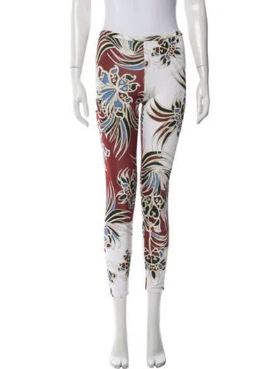 Pre-owned Just Cavalli Floral Print Skinny Leg Pants In Multi