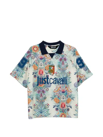 Just Cavalli Floral Print T-shirt In Multi