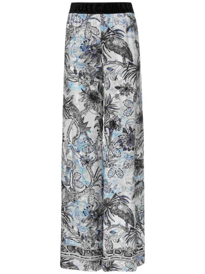 JUST CAVALLI FLORAL-PRINT TROUSERS