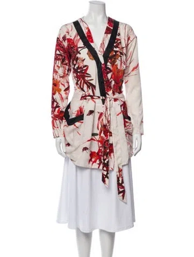 Pre-owned Just Cavalli Floral Print V-neck Top In Multi