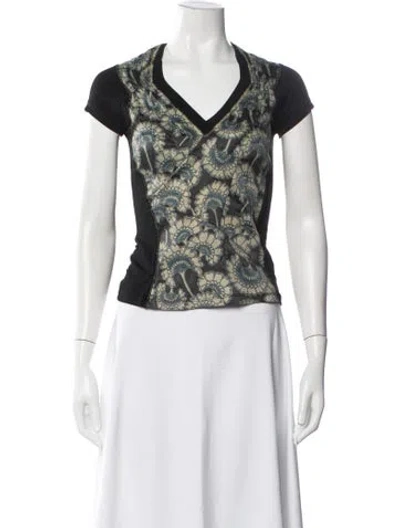 Pre-owned Just Cavalli Floral Print V-neck T-shirt In Multi