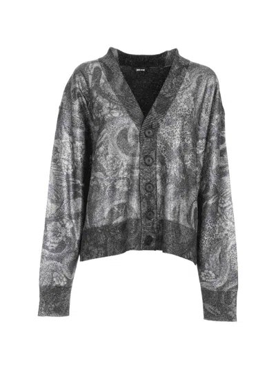 Just Cavalli Floral-pattern Cardigan In Gray