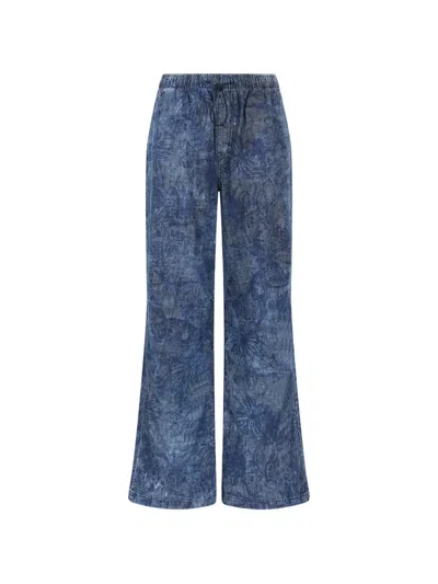 Just Cavalli Floral-print Jeans In Blue