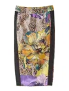 Just Cavalli Flower Print Skirt In Multi