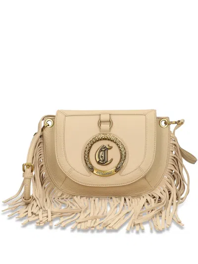 Just Cavalli Fringe-detailing Shoulder Bag In Neutrals