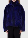 Just Cavalli Fur Coat  Woman Color Blue In Blue