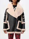 Just Cavalli Fur Coat  Woman Color Black In Schwarz