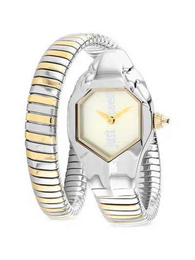 Just Cavalli Glam Dna Snake-design 22mm Watch In Neutral