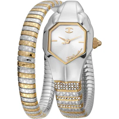 Just Cavalli Glam Snake Wraparound Bracelet Watch, 22mm In Gray