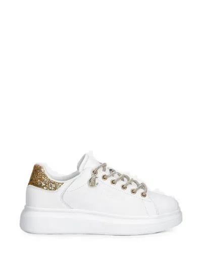 Just Cavalli Glitter-detail Lace-up Sneakers In White