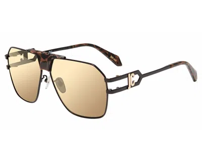 Just Cavalli Gold Mirror Navigator Unisex Sunglasses Sjc094 530g 61 In Brown
