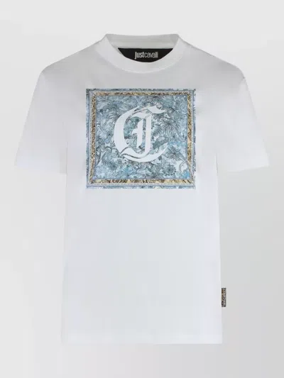JUST CAVALLI GRAPHIC COTTON T-SHIRT ROUND NECKLINE