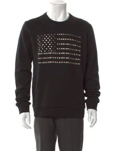 Pre-owned Just Cavalli Graphic Print Crew Neck Sweatshirt In Black