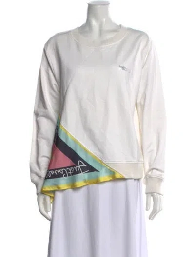 Pre-owned Just Cavalli Graphic Print Crew Neck Sweatshirt In White