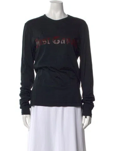 Pre-owned Just Cavalli Graphic Print Crew Neck T-shirt In Black