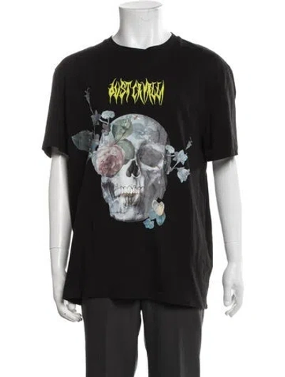 Pre-owned Just Cavalli Graphic Print Crew Neck T-shirt In Black