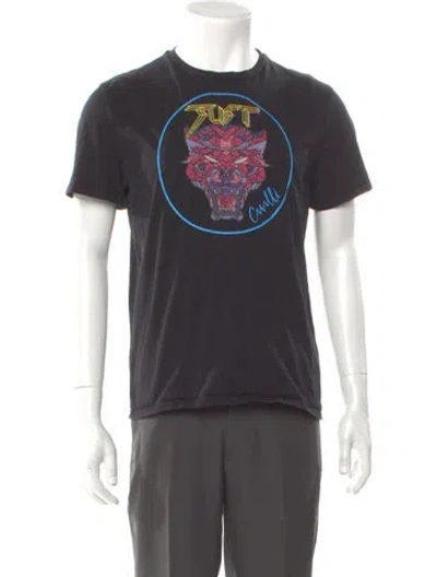 Pre-owned Just Cavalli Graphic Print Crew Neck T-shirt In Gray