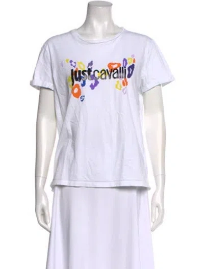 Pre-owned Just Cavalli Graphic Print Crew Neck T-shirt In Multi