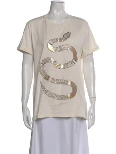 Pre-owned Just Cavalli Graphic Print Crew Neck T-shirt In Neutral
