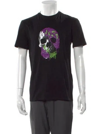 Pre-owned Just Cavalli Graphic Print Crew Neck T-shirt W/ Tags In Black