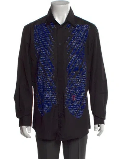 Pre-owned Just Cavalli Graphic Print Long Sleeve Shirt In Black