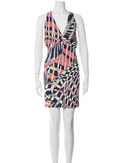 Pre-owned Just Cavalli Graphic Print Mini Dress In Black