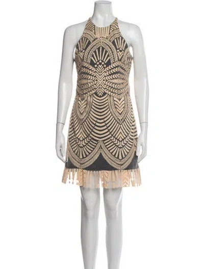 Pre-owned Just Cavalli Graphic Print Mini Dress In Black/green/pink