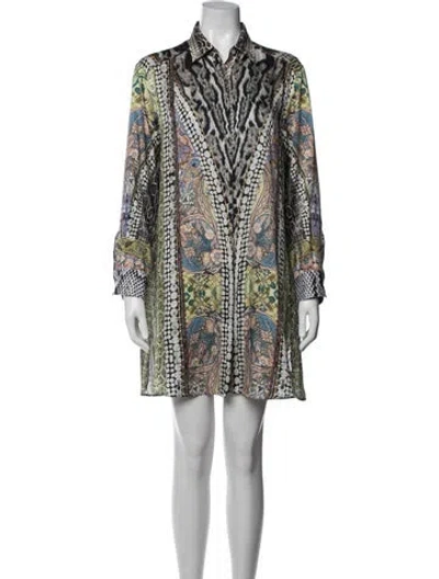 Pre-owned Just Cavalli Graphic Print Mini Dress In Multi