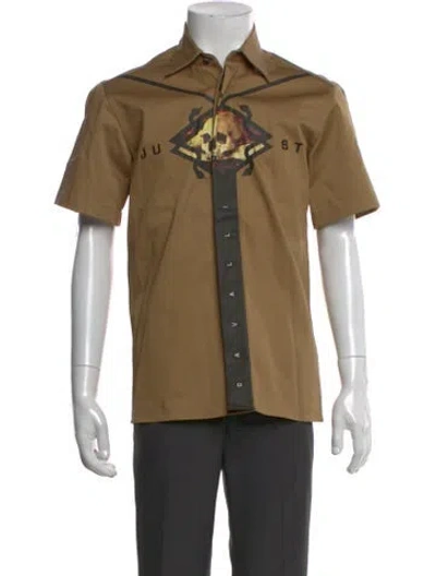 Pre-owned Just Cavalli Graphic Print Short Sleeve Shirt In Neutral