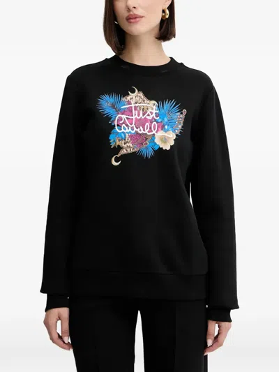 Just Cavalli Graphic-print Sweatshirt In Black