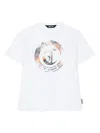 Just Cavalli Graphic Print Crew Neck Short Sleeve T-shirt In White