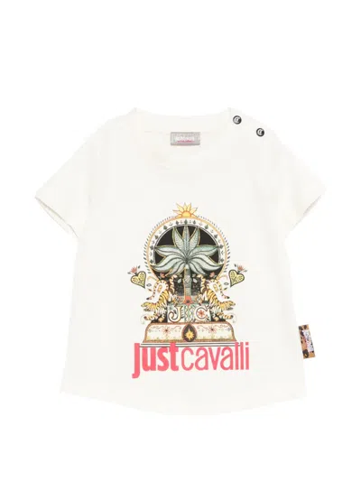 Just Cavalli Babies' Graphic-print T-shirt In White