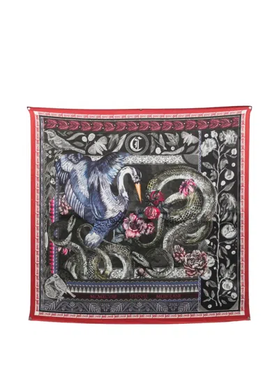 Just Cavalli Graphic-print Square Scarf In Multi